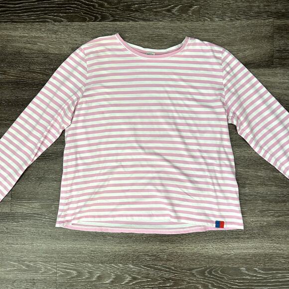 KULE Pink Stripe The Modern Long Sleeve Top XXL 100% Cotton Breton Classic Tee - Picture 10 of 16